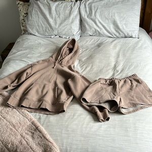 Tna Cozy Boyfriend Hoodie and Cozy Perfect Hi-Rise 3’ Sweatshort Set